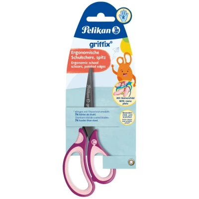 Abbildung von Pelikan Papierscheren Schulschere griffix SC1RS SweetBerry