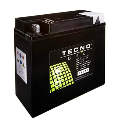 Abbildung von TECNO Gel QUALITÄTS MOTORRAD Batterie 51913 (51814) für BMW R 850 C 1998 2001, 12V 22 Ah, 186x82x171 mm