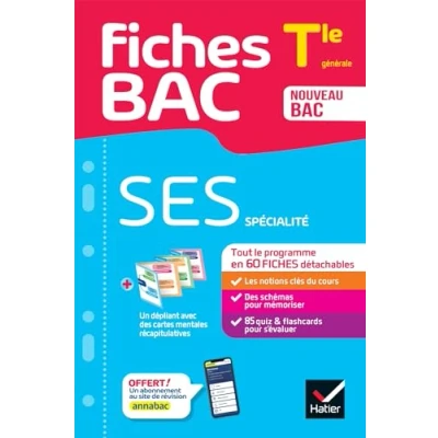 Abbildung von fiches Bac SES Tle (spécialité) 2025: tout le programme en de révision détachables