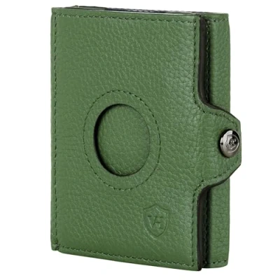Abbildung von VON HEESEN Airtag Slim Wallet mit RFID Schutz Portmonee Herren klein aus echtem Leder Mini Geldbörse Kreditkartenetui Kartenetui Portemonnaie Geldbeutel (Grün)