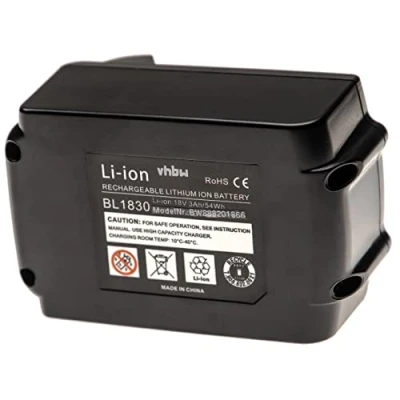 Abbildung von vhbw Akku kompatibel mit Makita DUB184, DUB184Z, DUB361Z, DUB362, DUB361, DUB362Z, DUC122 Elektrowerkzeug (3000 mAh, Li Ion, 18 V)