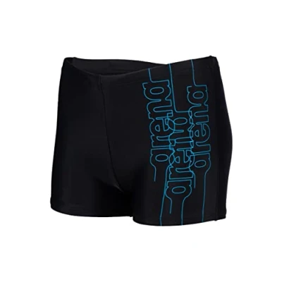 Abbildung von arena Jungen Boy&#039;s Short Graphic Swim Trunks, Black Turquoise, 140 EU