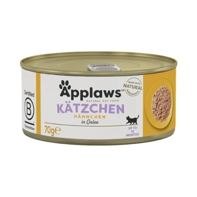 Abbildung von Applaws Natürliches Kätzchenfutter, Huhn Nasses Katzenfutter In Brühe Dose, 70 g (Packung mit 24 Stück) (Verpackung kann variieren)