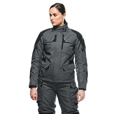 Abbildung von Dainese Ladakh 3L D Dry Lady Jacket, Wasserdichte Motorrad Touring Jacke, Schulter Und Ellbogenprotektoren, 4 Jahreszeiten, Damen Motorradjacke, Eisen Gate/Schwarz, 42