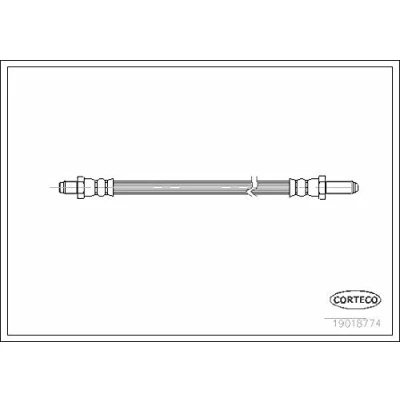 Abbildung von CORTECO 19018774 Bremsschläuche Hinterachse 185 FORD: Sierra Mk2 Limousine, Scorpio Mk1 Schrägheck