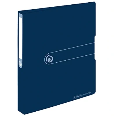 Abbildung von Herlitz 11282605 Recycling Ringbuch, A4, 2 Ring Kombi Mechanik, 3,8 cm Rücken, Füllhöhe 25 mm, dunkelblau
