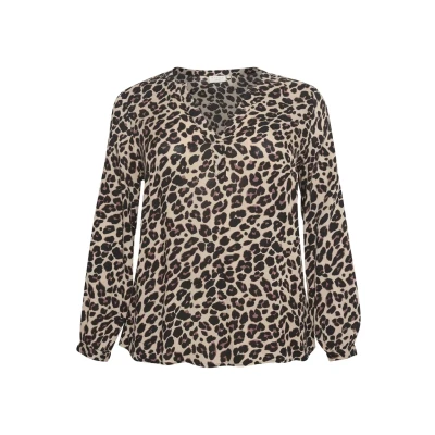 Abbildung von Kaffe Curve Mirta Tilly Bluse, Damen, Größe: 44, Leopard print