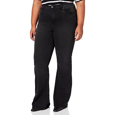 Abbildung von Urban Classics HIGH Waist Flared Jeans, Damen, Größe: 28, Black washed