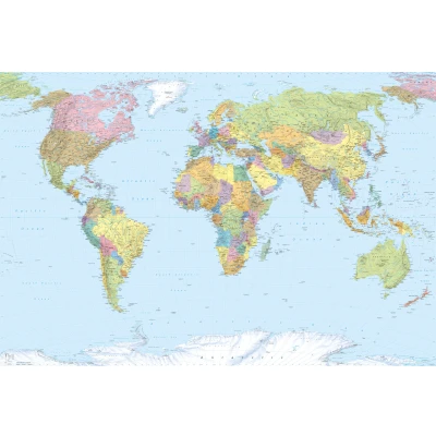 Abbildung von Komar Vliestapete &quot;World Map&quot;, 368x248 cm (Breite x Höhe), inklusive Kleister