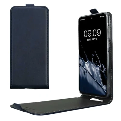 Abbildung von kwmobile Schutzhülle kompatibel mit Samsung Galaxy A55 5G Hülle Handy Flip Case Handyhülle Dunkelblau