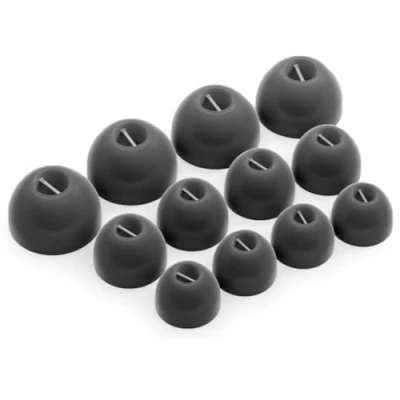Abbildung von Okuli 12 x Silikon Ohrstöpsel Ohrhörer Gummi Tipps Für Bowers &amp; Wilkins Pi5, Pi7 Kopfhörer in Schwarz