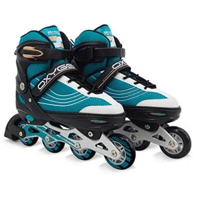 Abbildung von STAMP Unisex Adult Patins en Ligne Ajustable semi Soft SKIDS Control Oxygen T. 42 45, Blue Black