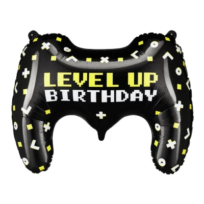 Abbildung von partydeco Folienballon, Folienballon Geburtstag Gamepad 60x45cm Schwarz / Gelb