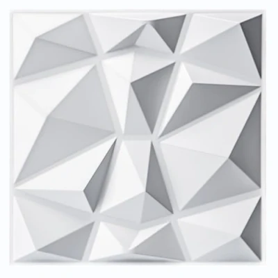 Abbildung von Art3d 33 Stück 3D Wandpaneele Diamant Hochsteifes PVC, 30 x cm, Nicht Verformbar, Recycelbar, Wasserfest, Hitzebeständig, Geruchsneutral,matt weiß