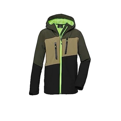Abbildung von killtec Jungen Softshelljacke mit Kapuze/Outdoorjacke ist wasserabweisend KOW 158 BYS SFTSHLL JCKT, dunkeloliv, 128, 40914 000