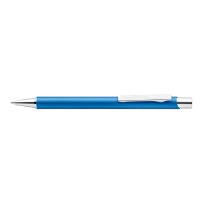 Abbildung von STAEDTLER Druckkugelschreiber elegance, Metallschaft, langlebig, auswechselbare M Mine, dokumentenecht, Schreibfarbe blau, 10 Kugelschreiber in pazifikblau im Kartonetui, 421 45 39