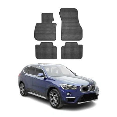 Abbildung von OMAC Gummi Fußmatten kompatibel mit BMW X1 F48 2015 2022 Automatten TPE Schwarz 4tlg