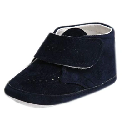Abbildung von Babyschuhe Taufschuhe für Jungen dunkelblau Velour mit Klettverschluss 4914 Gr. 18