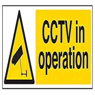 Abbildung von VSafety Schild „CCTV in Operation“, Querformat, 450 x 150 mm, 1 mm dicker, harter Kunststoff (evtl. nicht deutscher Sprache)