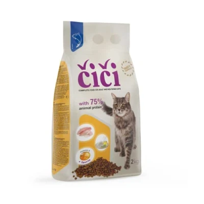 Abbildung von CiCi Komplett Trockenfutter für Katzen, Erwachsene und kastrierte mit Fisch, 2 kg