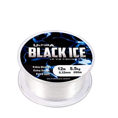 Abbildung von Ultima Black Ice Extra Stark Geringer Sicht Angelschnur 600m Spule, Transparent, 0.40mm 20.0lb/9.1kg, durchsichtig