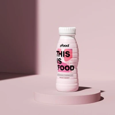 Abbildung von yfood Drink Fresh Berry, Leckere Trinkmahlzeit für unterwegs, THIS IS FOOD Drink, 22g Protein, 26 Vitamine und Mineralstoffe, 16 x 330ml, Geschmack Beere, inkl. 4,00 Pfand