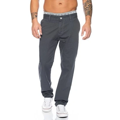 Abbildung von Rock Creek Herren Designer Chino Stoff Hose Chinohose Regular Fit Herrenhose W29 W40 RC 2083 [RC Dunkelgrau W34 L32]