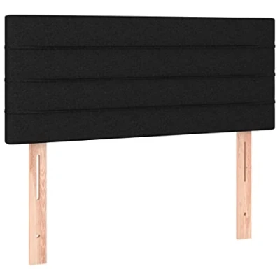 Abbildung von vidaXL Kopfteil, Bettkopfteil mit Holzbeinen, Höhenverstellbar Polsterkopfteil für Bett, Betthaupt Bettzubehör Schlafzimmer, Schwarz 90x5x78/88cm Stoff