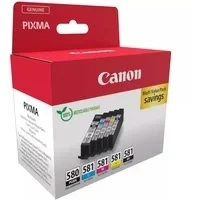 Abbildung von Canon PGI 580BK/CLI 581 BK/C/M/Y Pigment und Farbstofftinte Multipack Tintenpatrone
