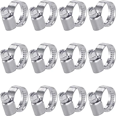 Abbildung von Poppstar Schlauchschelle Edelstahl Schlauchschellen verstellbar (Bandbreite 9 mm), (Spannbereich 12 20 mm, St), Rohrschellen Set mit hoher Zugkraft