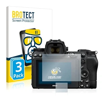 Abbildung von BROTECT Schutzglas für Nikon Z 7 II (3 Stück) Schutzfolie Panzer Folie Glas [Extrem Kratzfest 9H, Anti Fingerprint, Ultra Transparent]