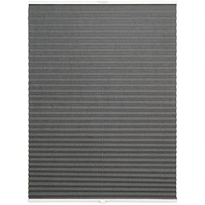 Abbildung von ondeco Plissee auf Maß Crushed Optik für alle Fenster innen, Montage in Glasleiste mit Spannschuh, Sonnenschutz Rollo lichtschutz und Blickdicht Grau B: 51 60 cm, H: 101 150 cm