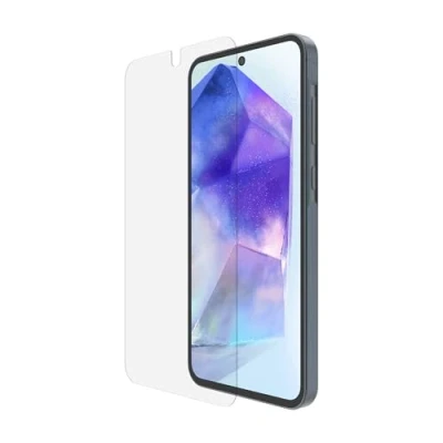 Abbildung von Belkin ScreenForce TemperedGlass Displayschutz für Samsung Galaxy A55 5G, kratzfeste Schutzfolie, vollflächiger Hartglasschutz, geeignet Hüllen, Positionierungsrahmen blasenfreie Anbringung