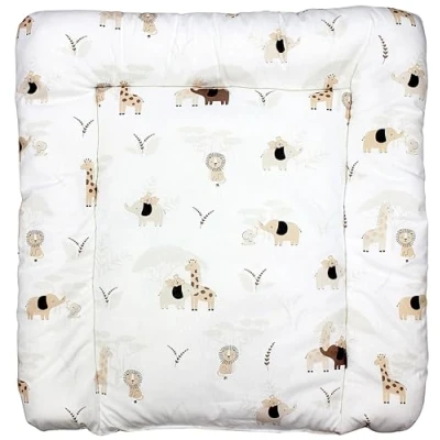 Abbildung von TupTam Baby Wickeltischauflage mit Baumwollbezug Gemustert, Farbe: Savanne Beige, Größe: 70 x 60 cm
