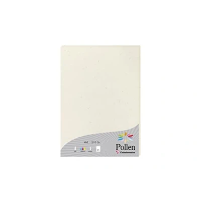 Abbildung von Clairefontaine 55014C Packung mit 25 Blatt Briefpapier Pollen Natura, 100% Recycling Papier, DIN A4, 21x29,7cm, 210g, ideal für Einladungen und Korrespondenz, Weiß, 1 Pack