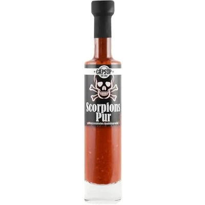 Abbildung von Capsup&#039;s Scorpions Pur 100ml / 100g Extrem Scharfe Chilisauce mit Trinidad Moruga Scorpion Hot Sauce