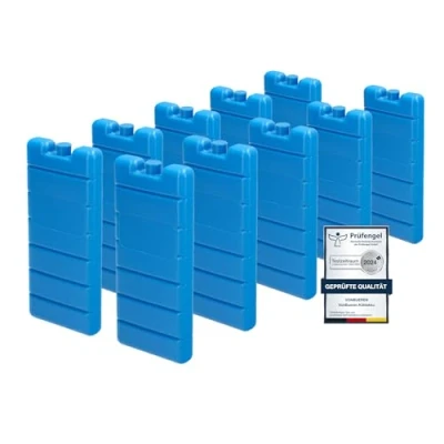 Abbildung von VonBueren 2 30 Kühlakkus für Kühltasche 12h Lange Kühlung ca. 200 g je Kühlakku 7,4 x 16,7 2,1 cm auch Kühlbox (10)