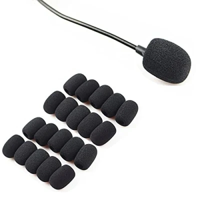 Abbildung von SHULLIN 20 Stück Mikrofon Wind Filter Ersatz Windschutz aus Schaumstoff Schaumstoffhüll Mini Headset Windschutzscheibe für Revers Mikrofone und (schwarz)