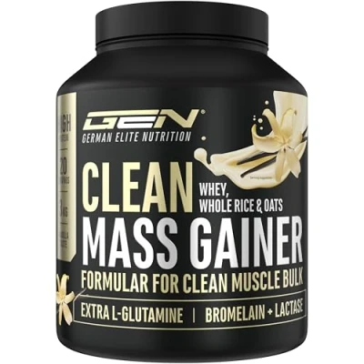 Abbildung von Clean Weight Gainer 3 kg Mit komplexen Kohlyendraten &amp; Protein Ideal für die Massephase Pulver zum Masseaufbau und Zunehmen Vanilla Geschmack