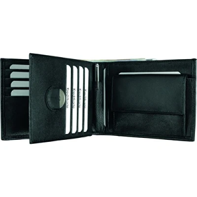 Abbildung von ALASSIO 96106 Kombi Geldbörse Euro Line, Portemonnaie im Querformat, Geldbeutel aus feinstem Nappaleder, mit Kreditkartenfächern, Scheinfächern, Münzfach, ca. 12,5 x 9,5 1 cm, schwarz