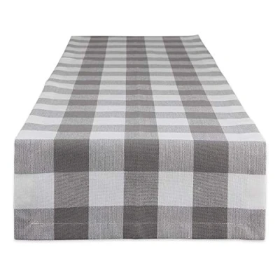 Abbildung von DII Buffalo Check Collection Classic Tischläufer, 35,6 x 183,9 cm, Grau &amp; Weiß