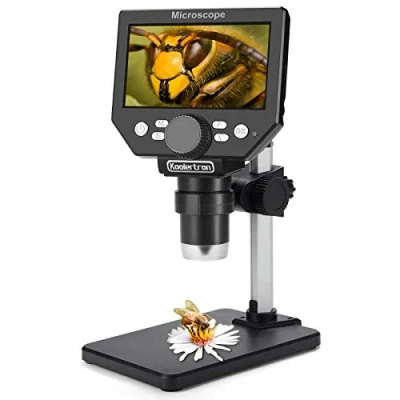 Abbildung von LCD Digital USB Mikroskop, Koolertron 4,3 Zoll 1080P 8 Megapixel 1000X HD Vergrößerung Zoom Drahtlose Mikroskopkamera für Erwachsene/Kinder mit LED Leuchte