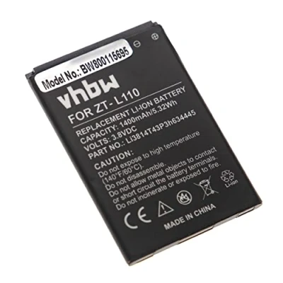 Abbildung von vhbw Akku Ersatz für ZTE Li3814T43P3h634445 Handy Smartphone Telefon (1400mAh, 3,8V, Li Ion)