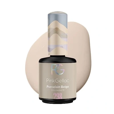 Abbildung von Pink Gellac UV Gel Nagellack 298 Porcelain Beige 15 ml Shellac Nail Polish Gelnagellack für Lampe Einfache Anwendung Lack Made in Holland