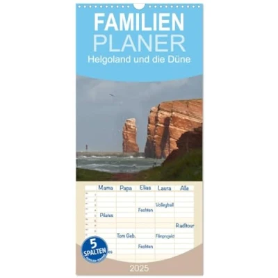 Abbildung von Familienplaner 2025 Helgoland und die Düne mit 5 Spalten (Wandkalender, 21 cm x 45 cm), CALVENDO