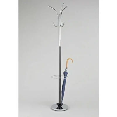 Abbildung von Aspect Oscar Free Standing Coat Rack with Umbrella Base, Metal, Black/Chrome