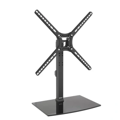 Abbildung von Barkan Tischplatte TV Standfuss Wandhalterung 13 65 Zoll Schwenkbar &amp; Neigbare Ständer, hält bis 36Kgs, Patentiert, Gehärtetes Glas, für LED OLED LCD, Max. VESA 400x400