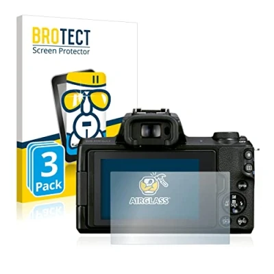 Abbildung von BROTECT Schutzglas für Canon EOS M50 Mark II (3 Stück) Schutzfolie Panzer Folie Glas [Extrem Kratzfest 9H, Anti Fingerprint, Ultra Transparent]