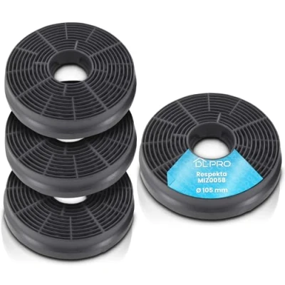 Abbildung von DL pro 4 x Kohlefilter Aktivkohlefilter für Respekta MIZ0058 MIZ 0058 PKM CF130 Candy 49040890 35602288 Dunstabzugshaube