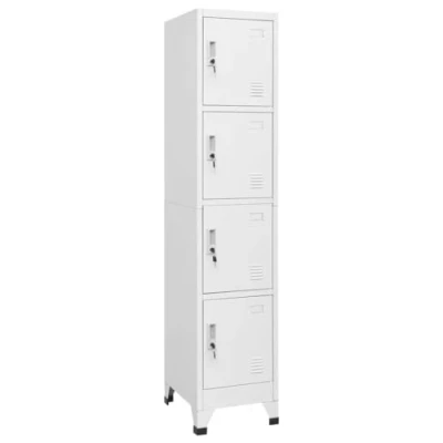 Abbildung von vidaXL Schließfachschrank mit 4 Fächern Lüftungsöffnungen Metallschrank Umkleideschrank Stahlschrank Schrank Spind 38x45x180cm Grau Stahl